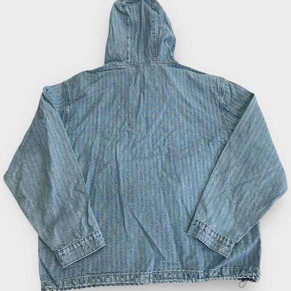 Levis Sutro "In The Sky" Seersucker Striped Denim Hooded Anorak Mens size S New - Picture 8 of 11
